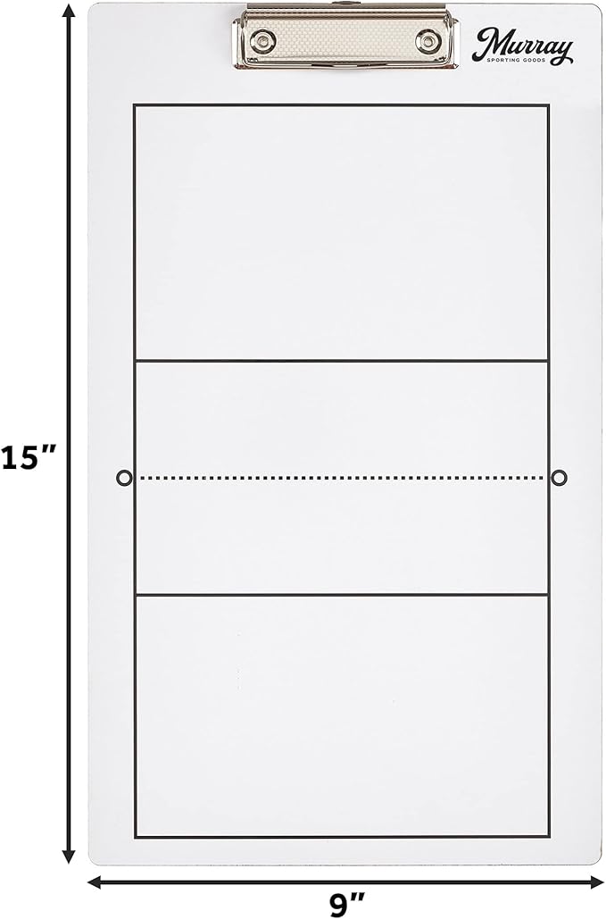 Murray Sporting Goods Dry Erase Coaches Clipboard | Double-Sided Dry Erase White Board