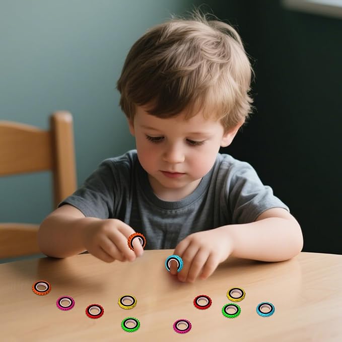 Fidget Toys Sensory Ring for Kids, Finger Spinner Rings Quiet Finger Spinne Fun - Image 5