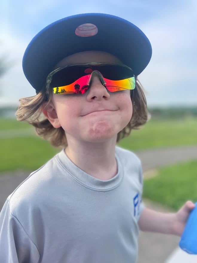 FEISEDY Kids Teens Baseball Polarized Sunglasses Sports TR90 Frame Boys Girls Cycling B2454