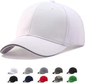 TSSGBL Men's Plain Baseball Hat - OSFM & XXL Big Head Fit，Adjustable Structured Ball Cap with Reflective Sandwich Brim