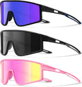 3 Pack Kids Sunglasses Youth Baseball Polarized Sun Glasses Sports Cycling Running for Boys Girls UV Protection