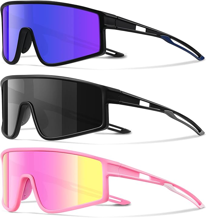 3 Pack Kids Sunglasses Youth Baseball Polarized Sun Glasses Sports Cycling Running for Boys Girls UV Protection