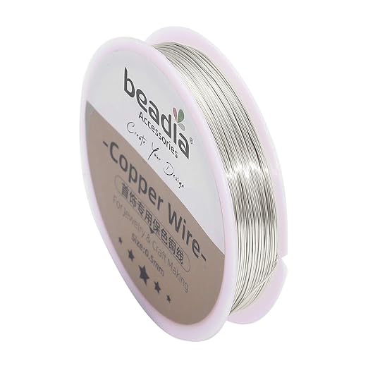 Silver Copper Wire 0.5mm Bead Cord by Beadia