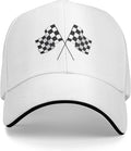 Waldeal Men's Baseball Caps Checkered Flags Race Car Flag Pole Adjustable Dad Hat