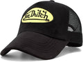 Von Dutch Unisex Trucker Hat - Velvet Curved Bill Mesh Back Retro Classic Adjustable Snapback Baseball Cap for Men and Women