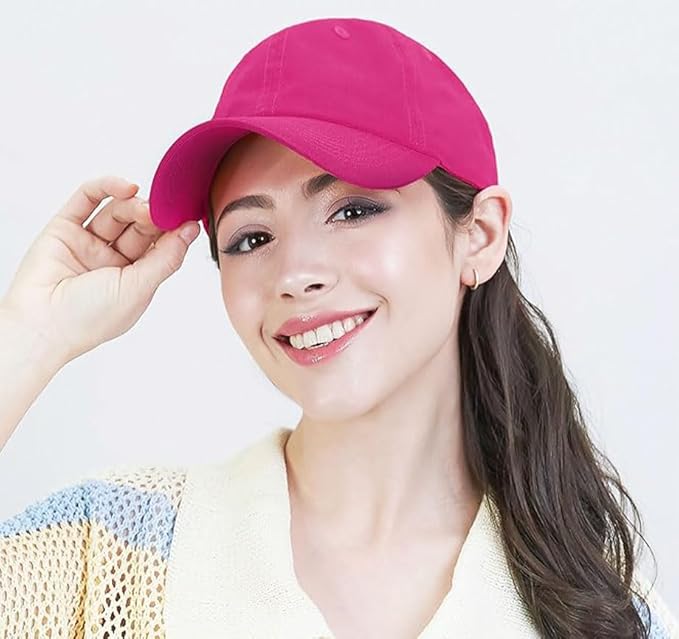 Cotton Baseball Cap Dad Hat – Washed Low Profile Adjustable Hat for Men Women Casual Outdoor Running Golf