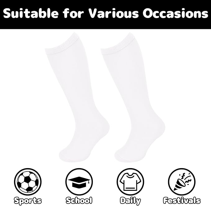 Olreco 1 Pack Toddler Kids Youth Soccer Socks Girls Boys Baseball Socks Youth Knee High Softball Football Accessories Cotton