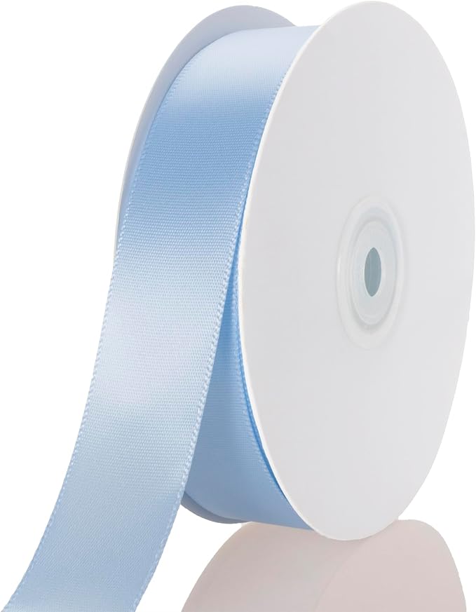 1 Inch Baby Blue Ribbon, 50 Yards Craft Polyester Satin Ribbon Perfect by Unknown
