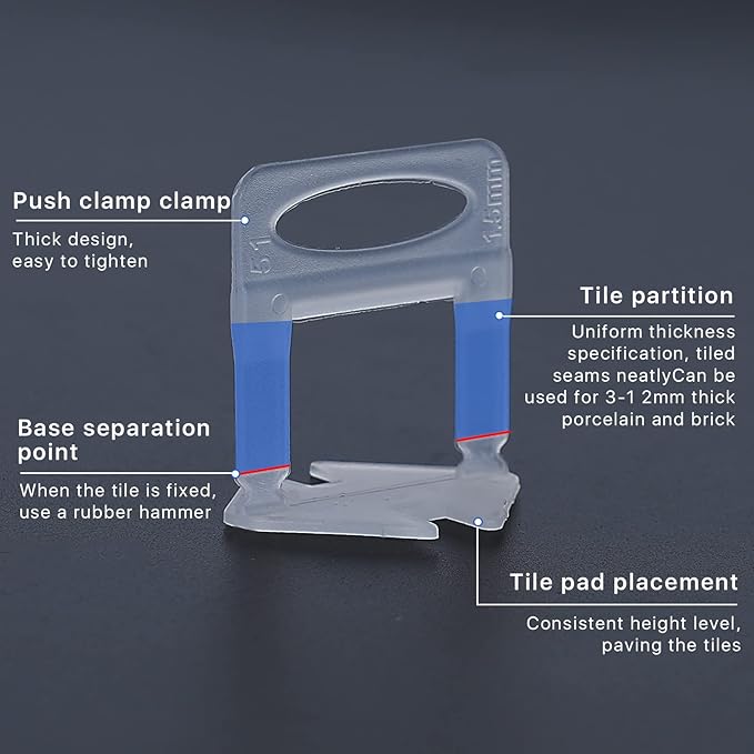 Tile Leveling System Clips Spacers Tile Leveler Clips DIY Tile Leveler Spacers - Image 3