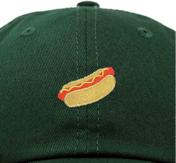 DALIX Hot Dog Hat Embroidered Mens Womens Baseball Cap