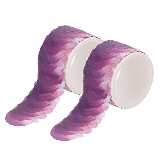 uxcell 2 Rolls Petal Washi Tape, 80 Pieces Floral Decorative Tape Colored by uxcell