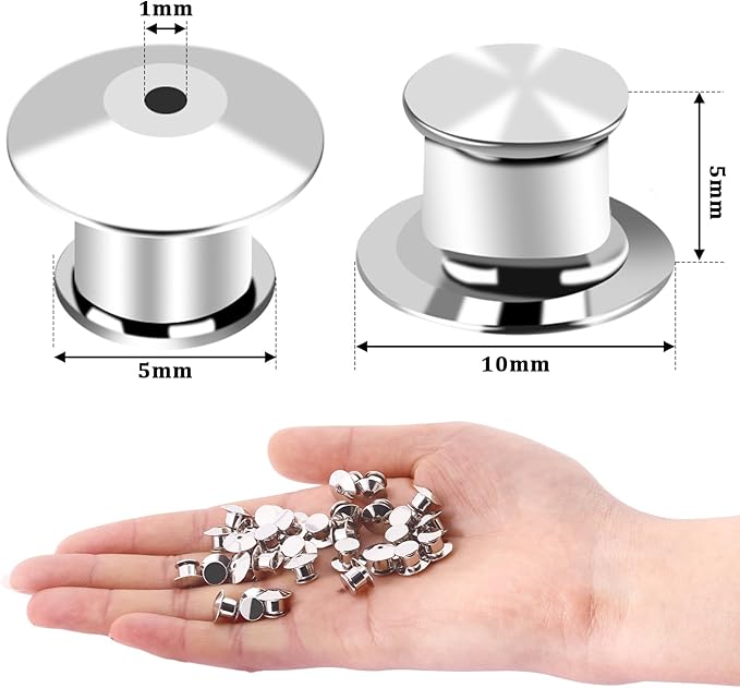 DECYOOL 30PCS Metal Locking Pin Backs, Pin Keepers Clasp Pin Backs Locking - Image 2