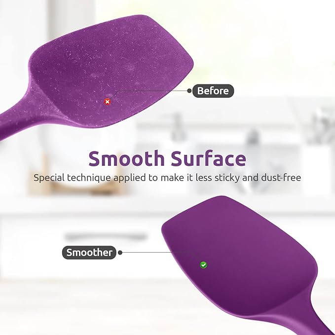 Heat Resistant Silicone Spatula Set: U-Taste 600ºF High Temp Seamless Food - Image 7
