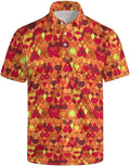 HUURAY Funny Golf Polos for Men Funny Print Short Sleeve Shirts Quick Dry Polo Shirts Hawaiian Shirt Performance Golf Outfits