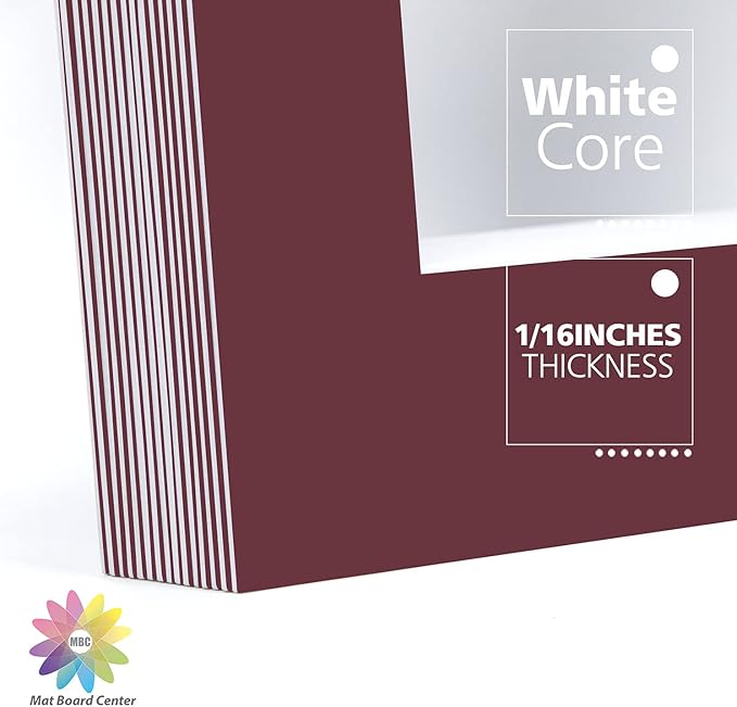 Mat Board Center, 11x14 for 8x10 Maroon Color Mats - Image 8