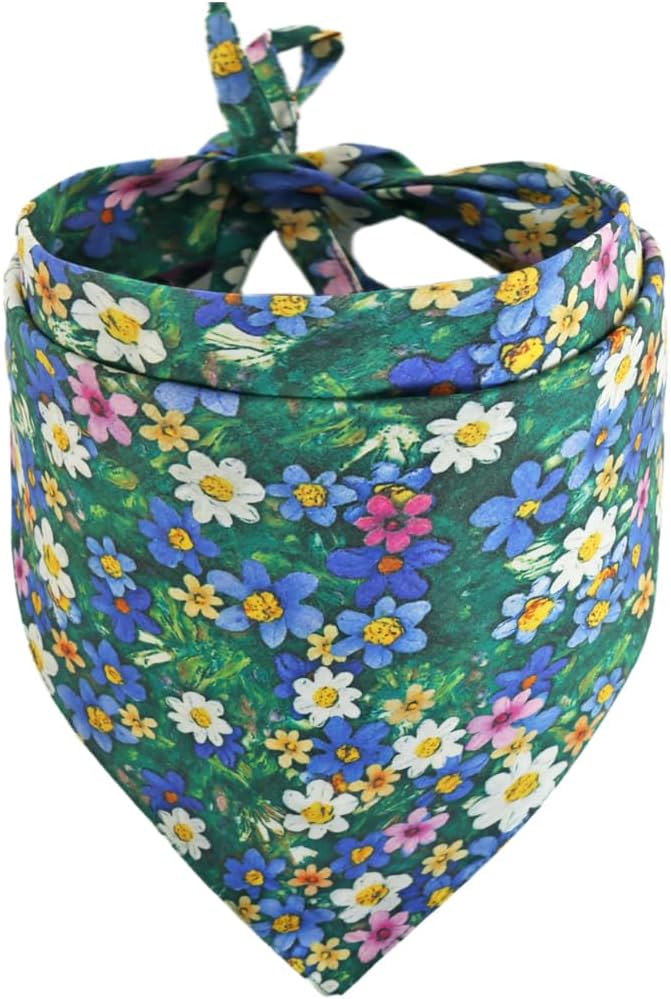 Dog Bandana Reversible Triangle Bibs Scarf Accessories Flower for Cats Pets Animals