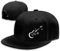 Skull Finger Flat Bill Hats for Men Black Mens Snapback Hat Baseball Cap Fitted Hat Rock N Roll Skeleton Hand Snap Backpack