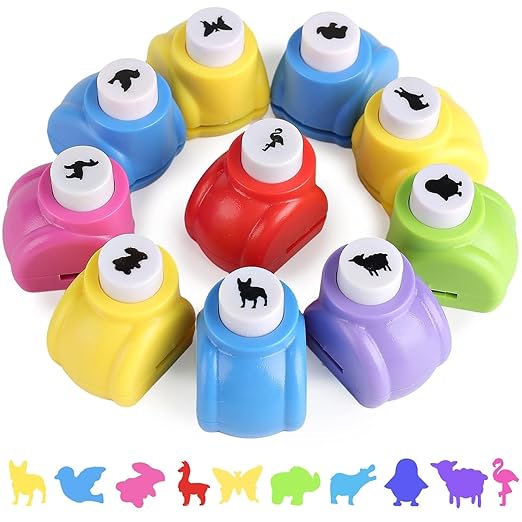 LOVEINUSA 10 PCS Land Animal Shaped Craft Hole Punch Set by LOVEINUSA