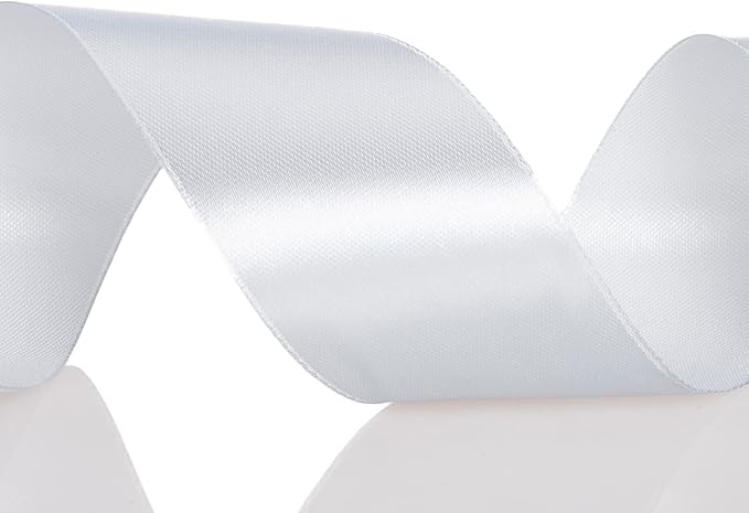 1 1/2 Inch Silver Solid Satin Ribbon, 50 Yards Craft Fabric Ribbon - Image 4