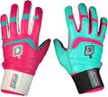 Clash Batting Gloves (Pink/Teal) - Genuine Leather Gloves for Baseball & Softball Players - Unisex-Youth, Unisex-Adults