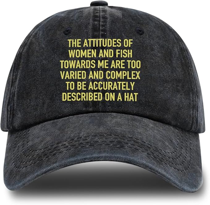 Fishing Adjustable Cotton Baseball Cap, Funny Trucker Hat Gift for Men Women Grandpa Dad Fishing Lover Fisherman