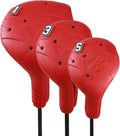 Snap-On Golf Club Covers for Right-Handed Golf Clubs, Easy On Off in 1 Second, Fits 460cc Drivers, Washable EVA Plastic with Shaft Lock, DIY Pins for Customization