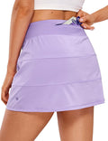 CRZ YOGA High Waisted A line Golf Skirts for Women - Mini Lined Tennis Casual Work Skorts with 3 Pockets
