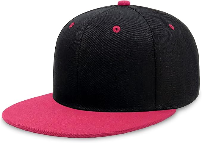 CHOK.LIDS Flat Bill Visor Classic Snapback Hat Blank Adjustable Brim High Top End Trendy Color Style Plain Tone Baseball Cap
