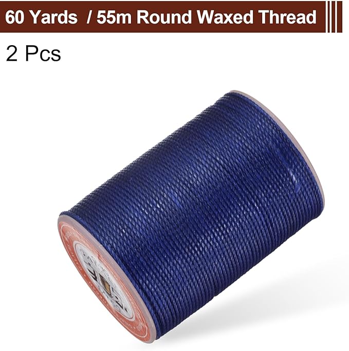 uxcell Round Leather Sewing Waxed Thread, 55m / 60 Yards Polyester Wax String - Image 3
