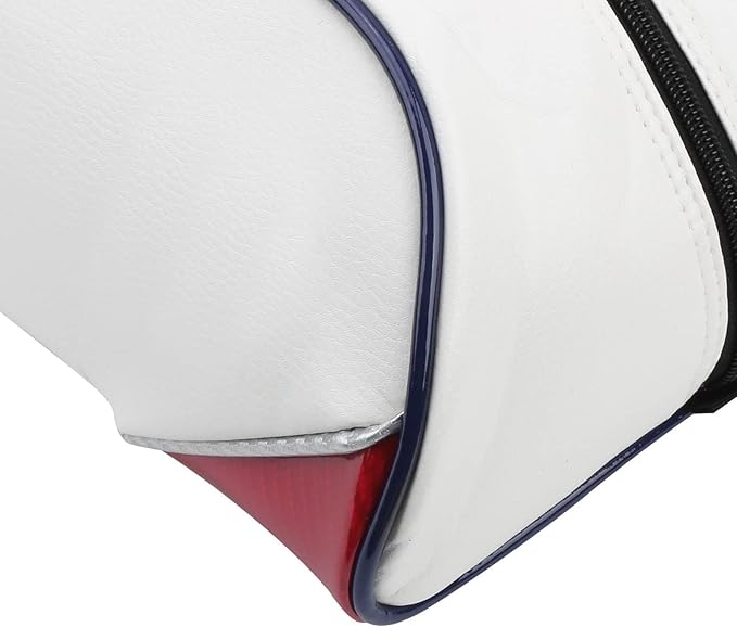 Golf Shoe Bag for Men & Women, PU Leather Travel Shoes Carrier Bag, Dustproof and Lightweight Outdoor Golf Accessories Storage for Sport Shoes, Socks, Tees & Balls(White)