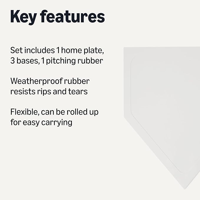 Amazon Basics Softball Baseball Bases Practice Accessories, Set of 5