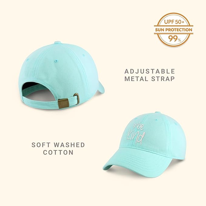 CHOK.LIDS Be Kind Trendy Womens Baseball Cap Unisex Fashion Cotton Polo Style Fun Inspirational Saying Seasonal Headwear