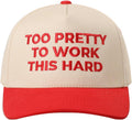 MIRMARU Two-Tone Vintage Canvas Trucker Hats for Men & Women, Adjustable Size Baseball Caps with Trendy Embroidered Design