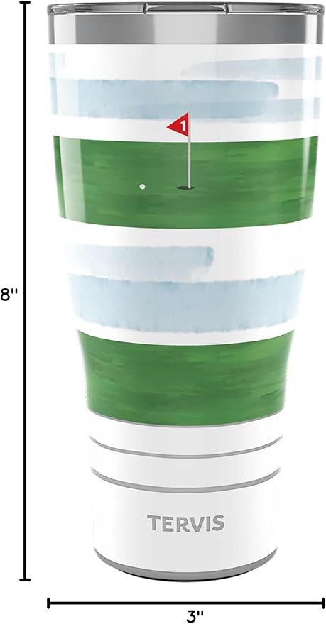 Tervis Traveler Golf Sink the Putt Triple Walled Insulated Tumbler Travel Cup Keeps Drinks Cold & Hot, 30oz, Stainless Steel
