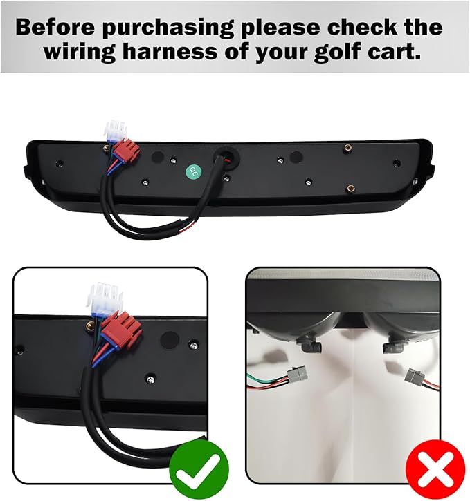 LED Headlight Light Bar for EZGO TXT Golf Cart (1996-2013, Gas & Electric) – 12V Replacement Headlights Light Kit, Plug-and-Play Installation