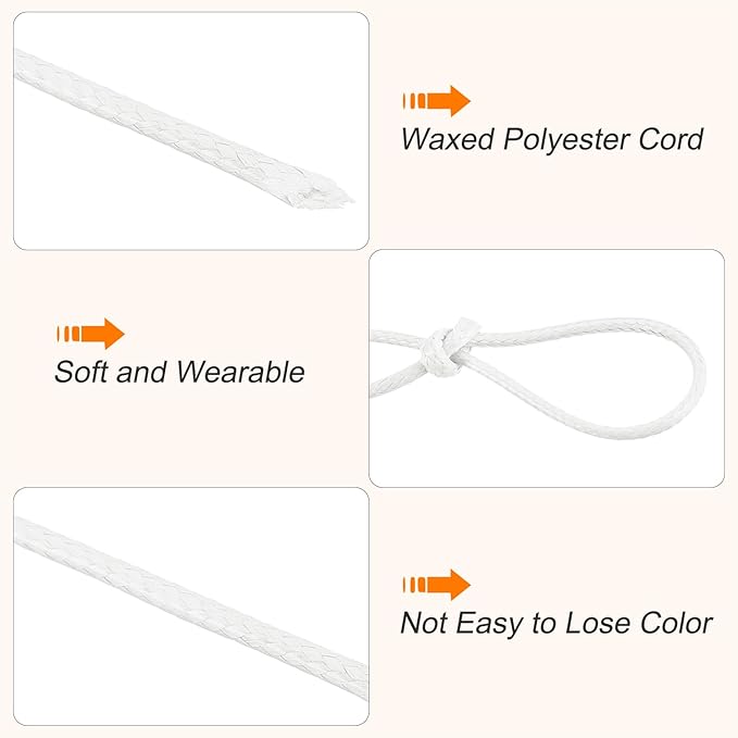 MECCANIXITY Waxed Cord 1.2mm Waxed Polyester Cord 175 Yard Wax String - Image 3