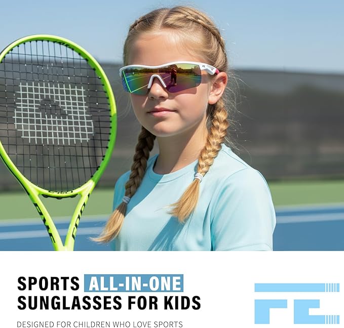 FEISEDY Kids Teens Baseball Polarized Sunglasses Sports TR90 Frame Boys Girls Cycling B2454