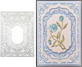 Lace Rectangle Frame Metal Die Cuts, Flower Border Square Frames Layering Label by Kashoer