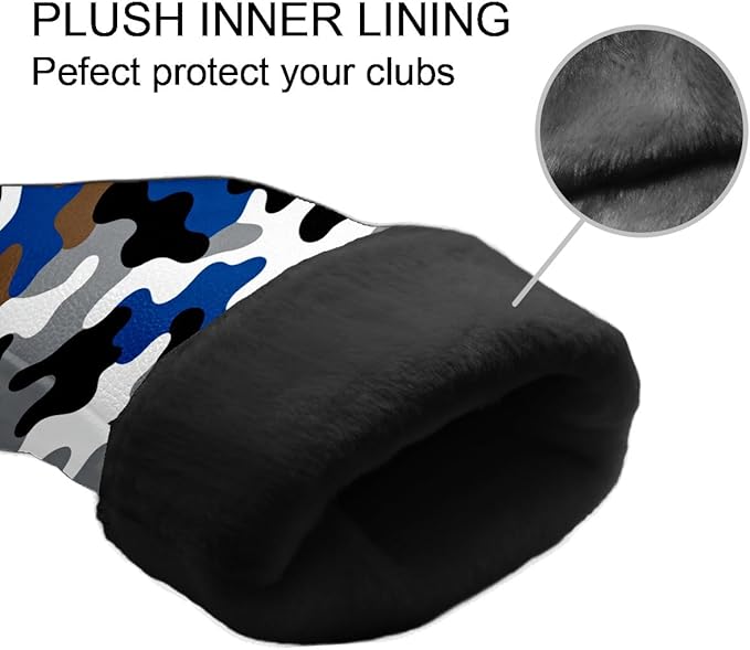 Golf Headcovers Fits Driver Hybrid Fairway 3/5 Wood, Waterproof PU Leather Golf Club Protector, Ideal Sports Accessories & Golfer Gift Colorful Geometry