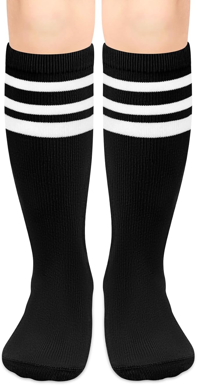 Olreco 1 Pack Toddler Kids Youth Soccer Socks Girls Boys Baseball Socks Youth Knee High Softball Football Accessories Cotton