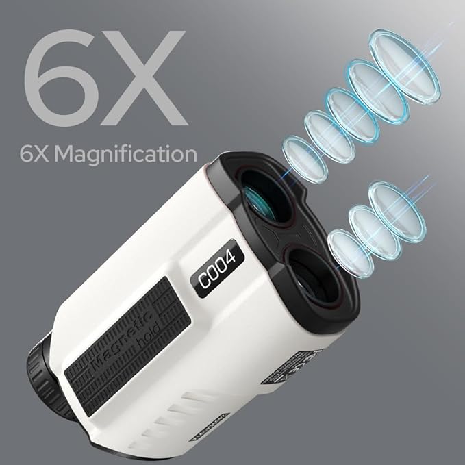 Golf Rangefinder with Slope, 1200 Yards Range Finder with High-Precision Flag Pole Locking Vibration, 7X Magnification, Rechargeable Battery