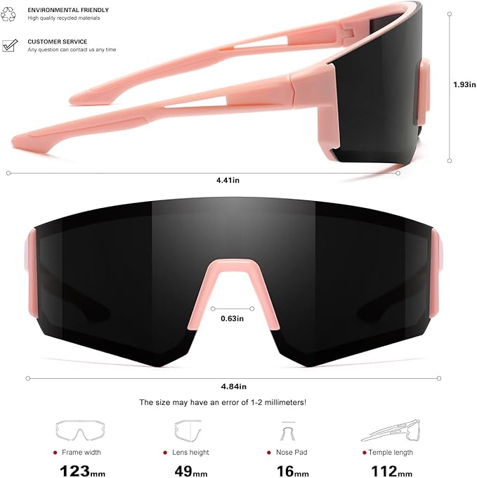 SEKKAF Youth Baseball Sunglasses for Boys Girls Age 6-12 Softball Cycling Sports Sunglasses for Kids Lightweight Frame