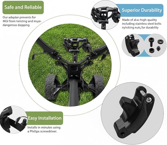 TerraEdge Stabilizer Kit Compatible with Golf Cart Accessories – Anti-Twist Compatible with Mgi Zip Navigator Accessories, Easy Install, Enhanced Cart Security