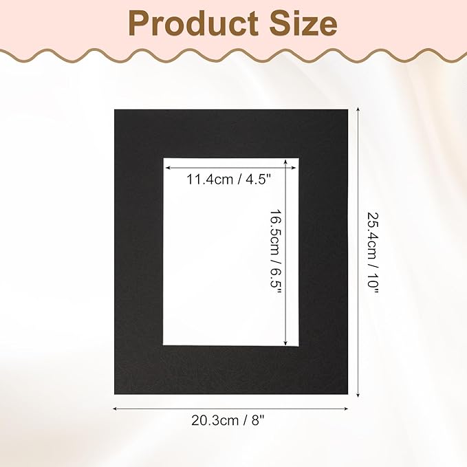 Picture Mats, 8 x 10 for 5 x 7 Pictures Acid Free White Core Bevel Cut Frame - Image 2
