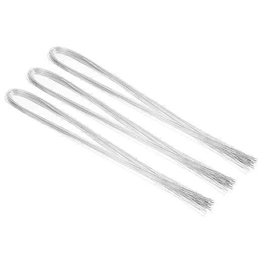 PATIKIL 32 Inch 22 Gauge Floral Stem Wire, 3 Pack/120 Pieces Bouquet Stem Paper by PATIKIL