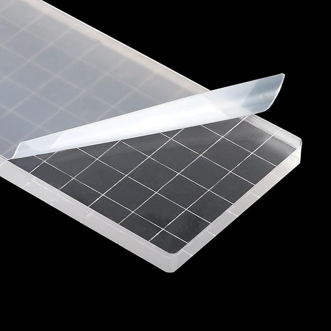 PATIKIL 6" x 3" Acrylic Stamp Block, 2 Pack Clear Stamping Block - Image 5
