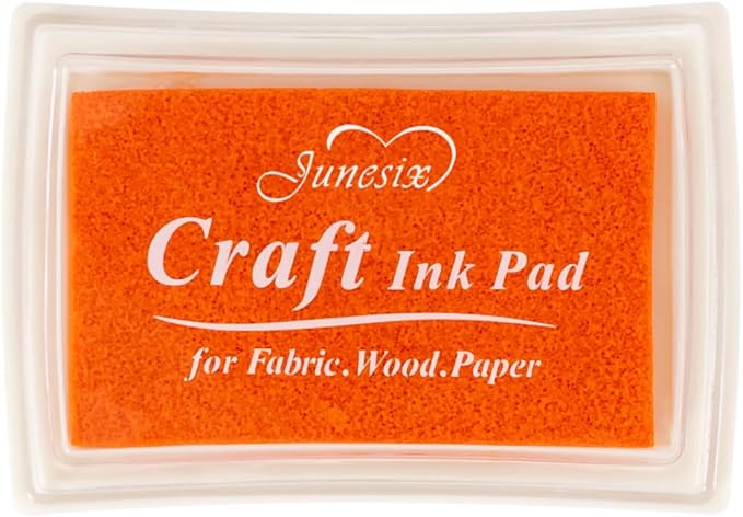 Orange Ink Pad Finger Washable Kids Stamp Ink Pad by Ancwzoz