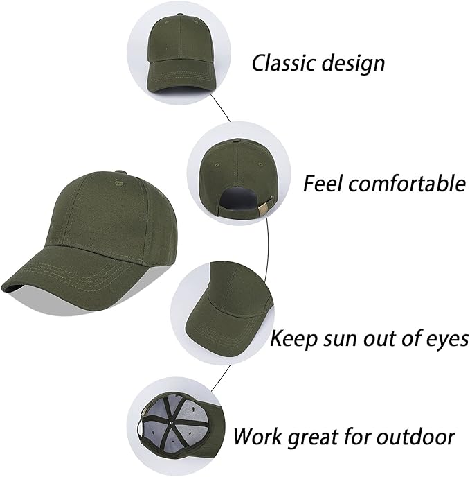 LANGZHEN Unisex Baseball Cap 100% Cotton Fits Men Women Washed Denim Adjustable Dad Hat