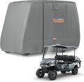 EVRBUL Golf Cart Cover 4/4+2 Passenger Heavy Duty 420D Waterproof Golf Cart Covers with Three Zipper Doors Compatible with EZGO, Club Car, Yamaha Golf Carts, Windproof Sunproof Golf Carts Cover (Gray)