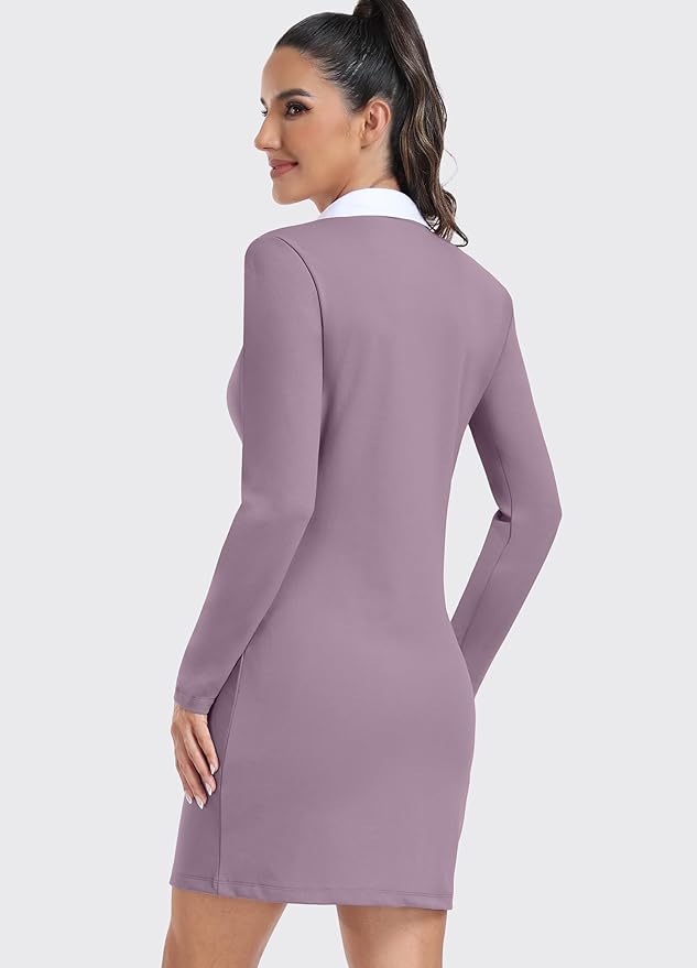 Hiverlay Golf Dresses for Women with Shorts and Pockets, V-Neck Short Sleeve Tennis Dress, Workout Athletic Dresses